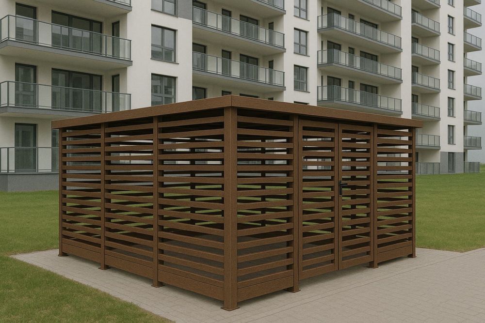Wiata śmietnikowa altana 4x3 4x4 4x5 5x6 5x7 stalowa panelowa alu