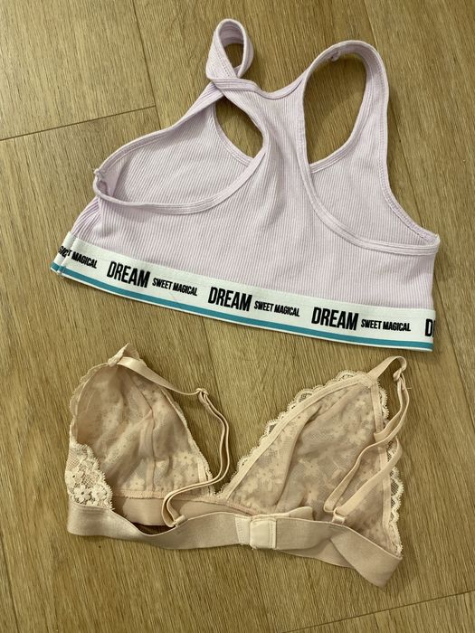 Staniki topy sportowe, pierwszy stanik, rozmiar A