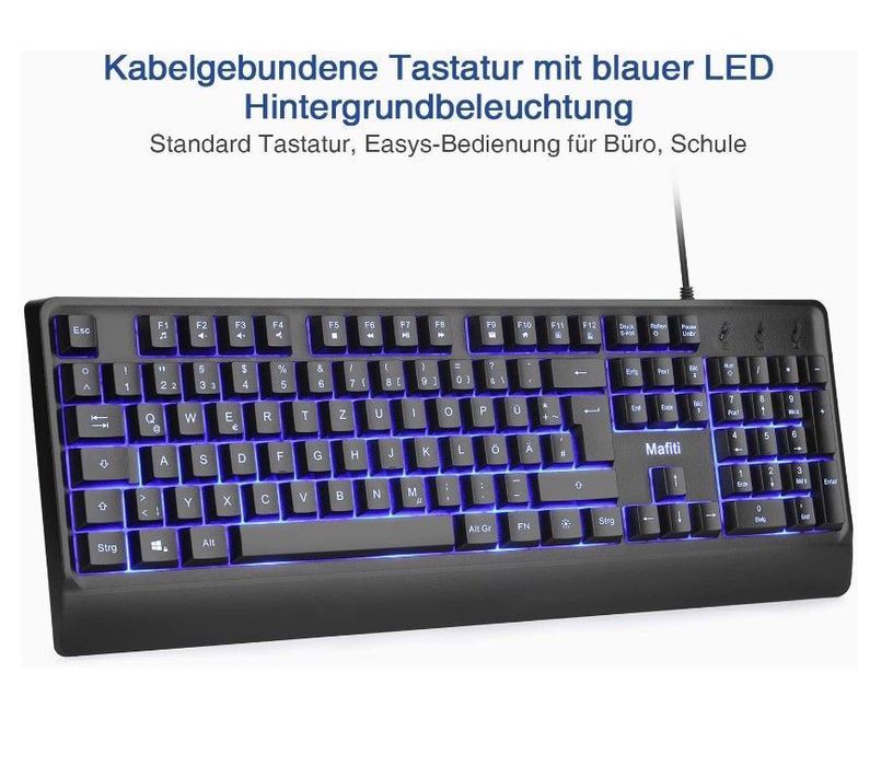 mafiti klawiatura usb przewodowa podświetlana niem
