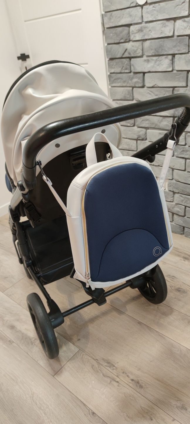 Wózek Anex  m/type szaro granatowy 2 w 1 + adaptery