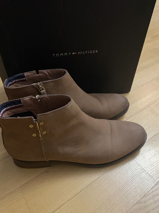 Botki tommy hilfiger 41 beż jasny brąz buty obuwie