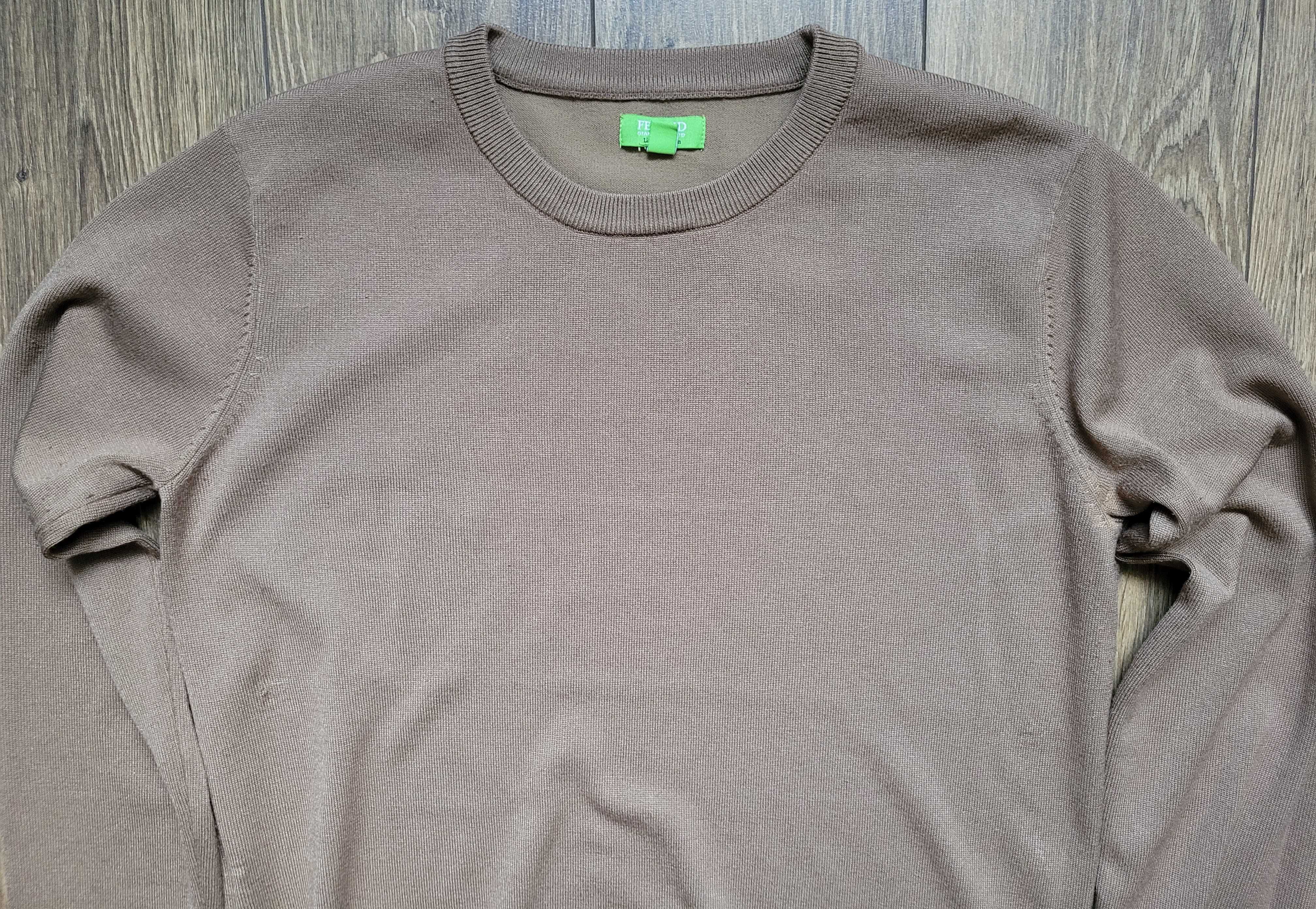 męski sweter Gianni Feraud 70% wiskoza L camel wielbłądzi jasny brąz