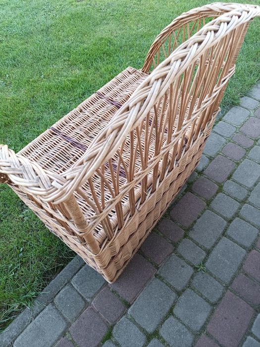 Kufer wiklinowy, siedzisko wiklinowe, kosz na zabawki lub buty