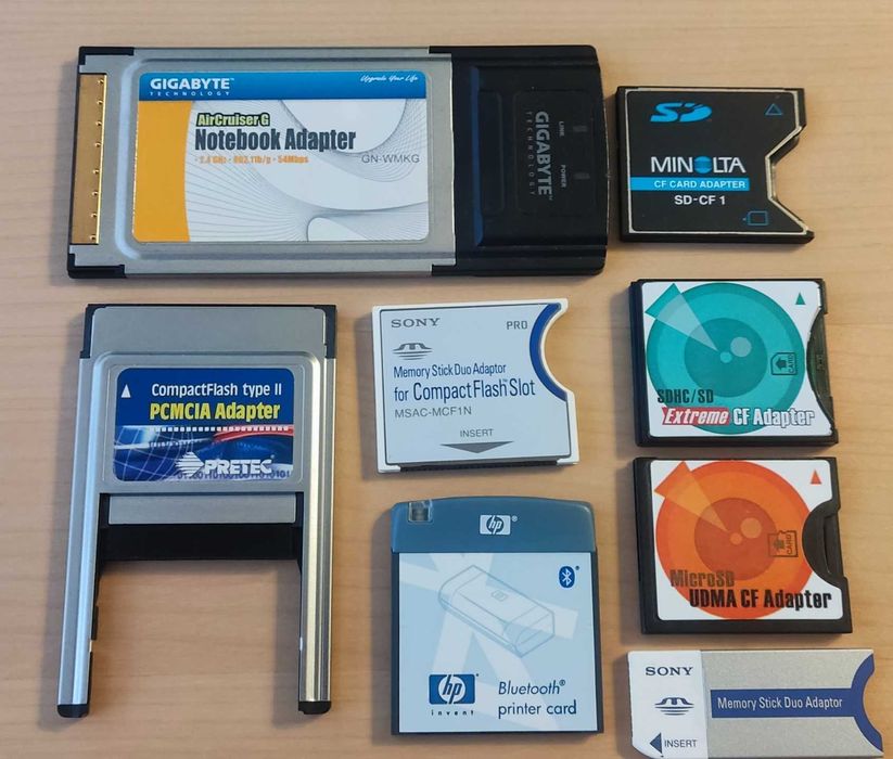 urządzenia PMCIA, adaptery kart do CF, sony memory duo, sd, microsd
