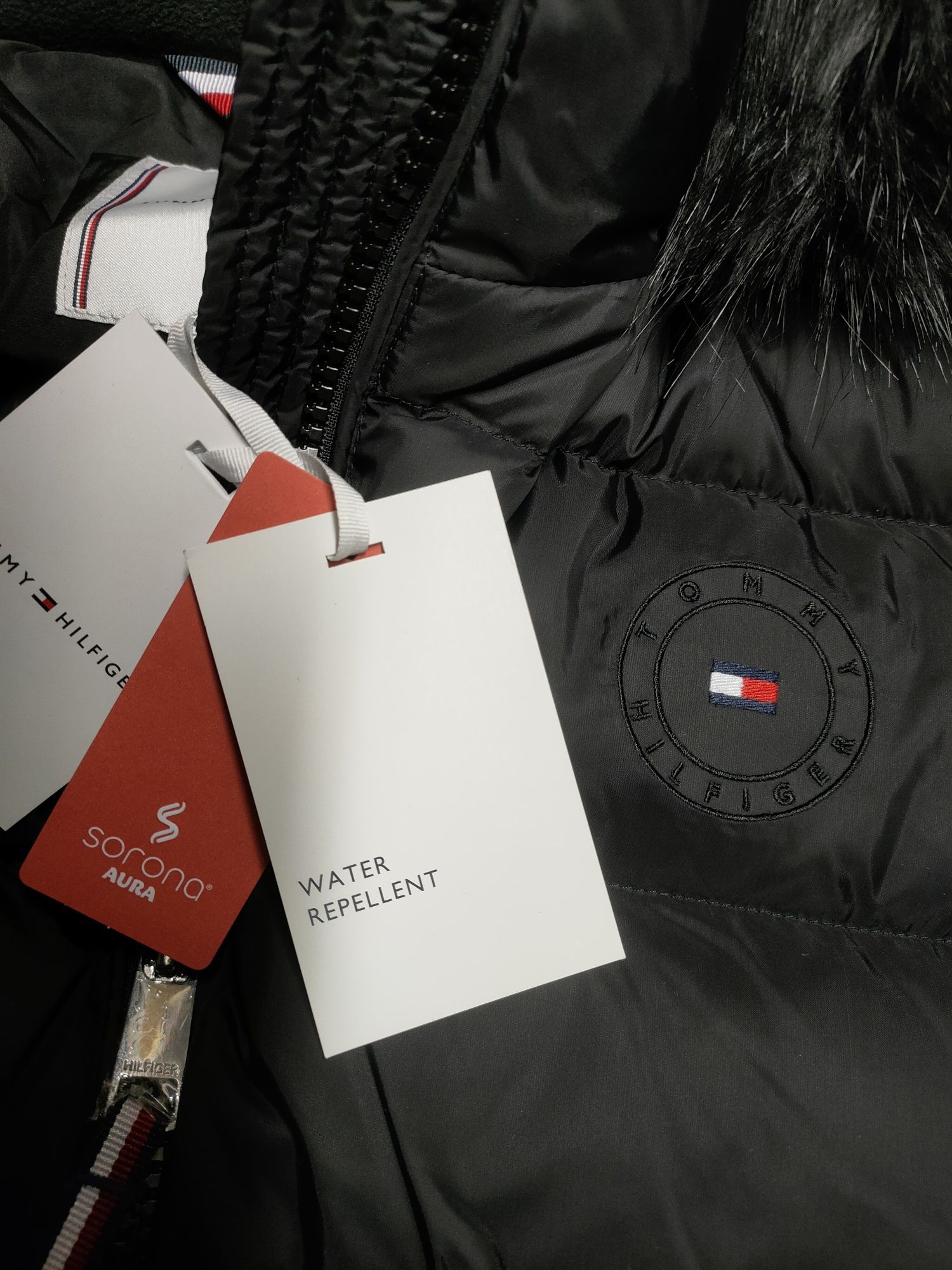 Kurtka Tommy Hilfiger Sorona Parka Padded Belted Coat Black r. 50 5XL