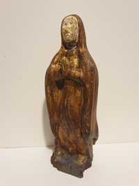 Para restauro: antigo escultura de Nossa Senhora em madeira dourada