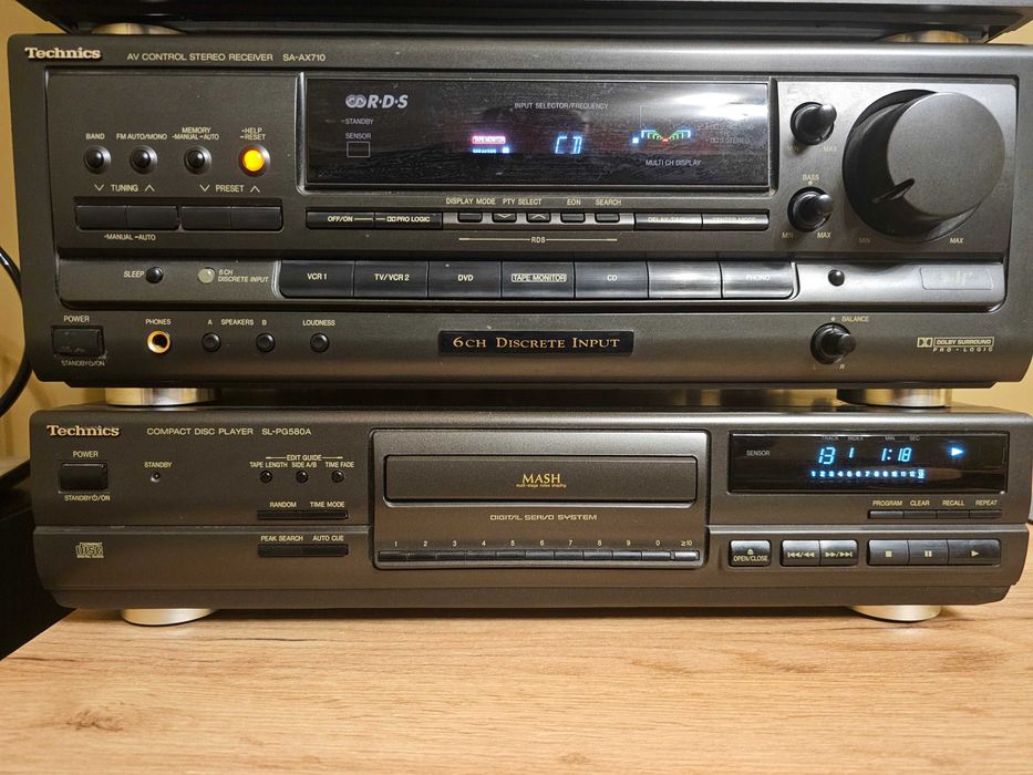 Amplituner Technics SA-AX710 - wysoki model, bardzo ładny.