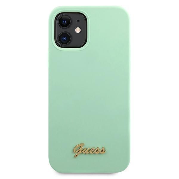 Guess Etui Silicone Vintage Zielony iPhone 12 Mini 5,4"