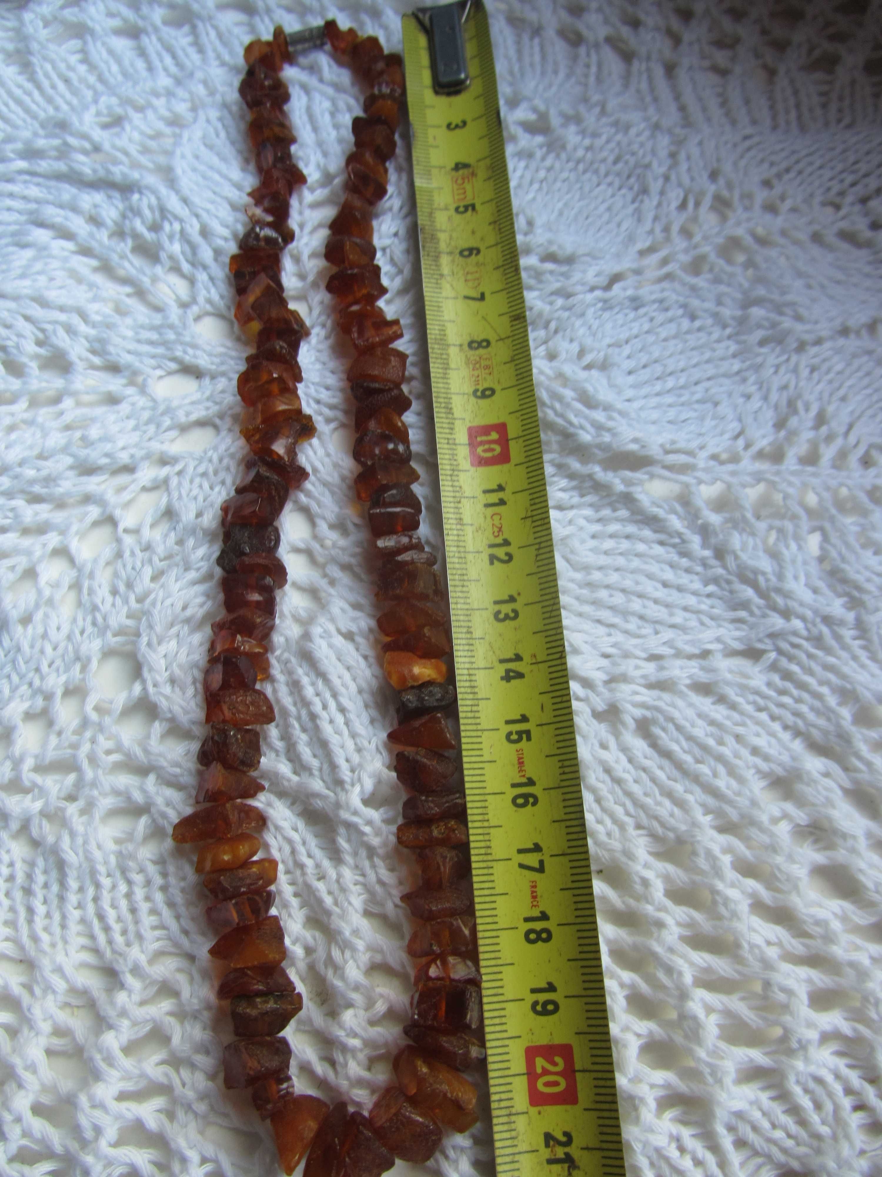 naszyjnik korale z bursztynu naturalnego 21 g długość 45 cm