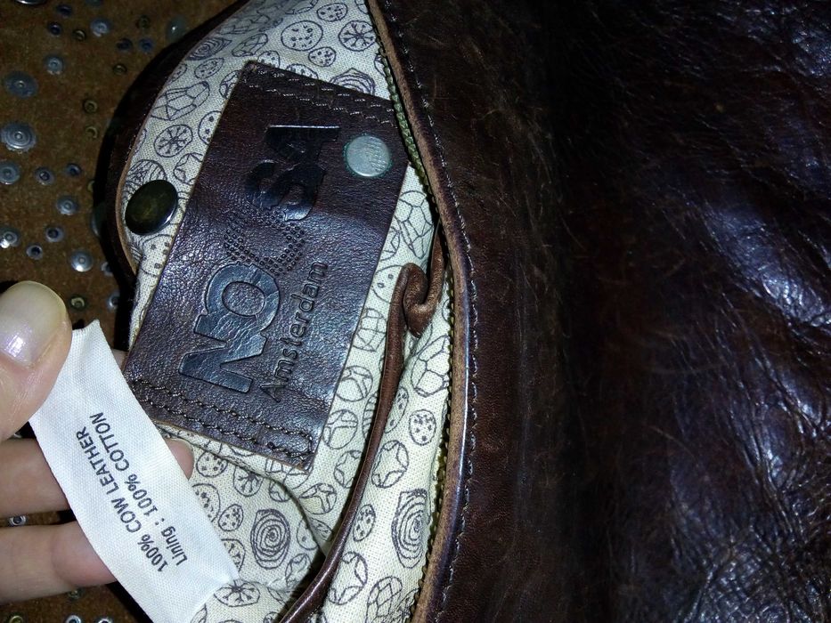 Skórzana torebka listonoszka No Są Amsterdam Stan bardzo dobry