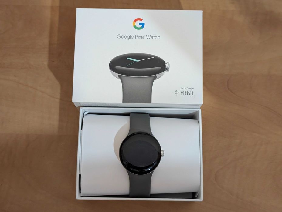 Google Pixel Watch WiFi Silver Charcoal — повний комплект