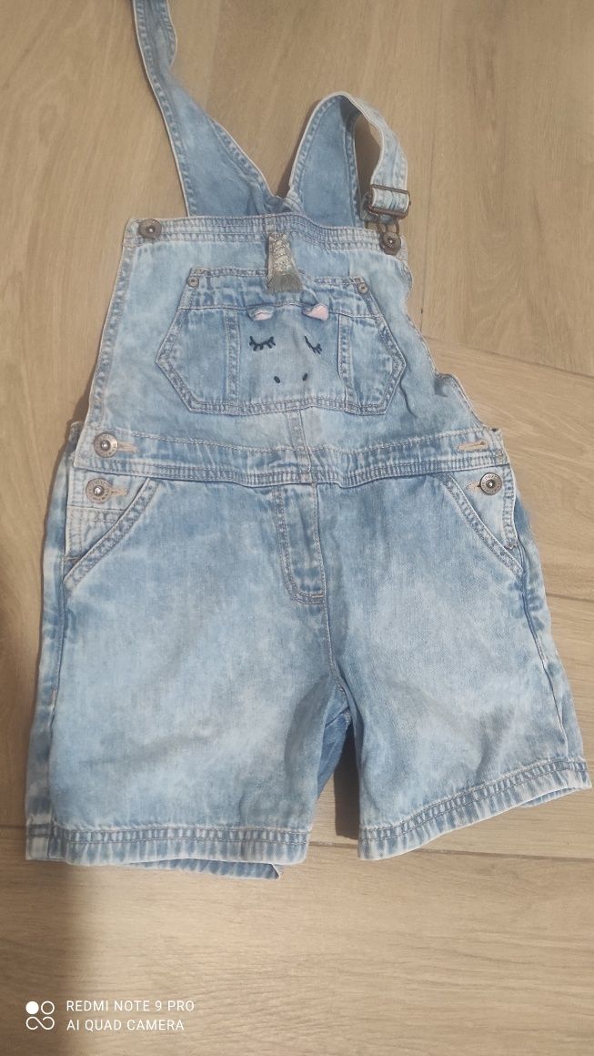 Next ogrodniczki jeans dziewczynka 122 cm