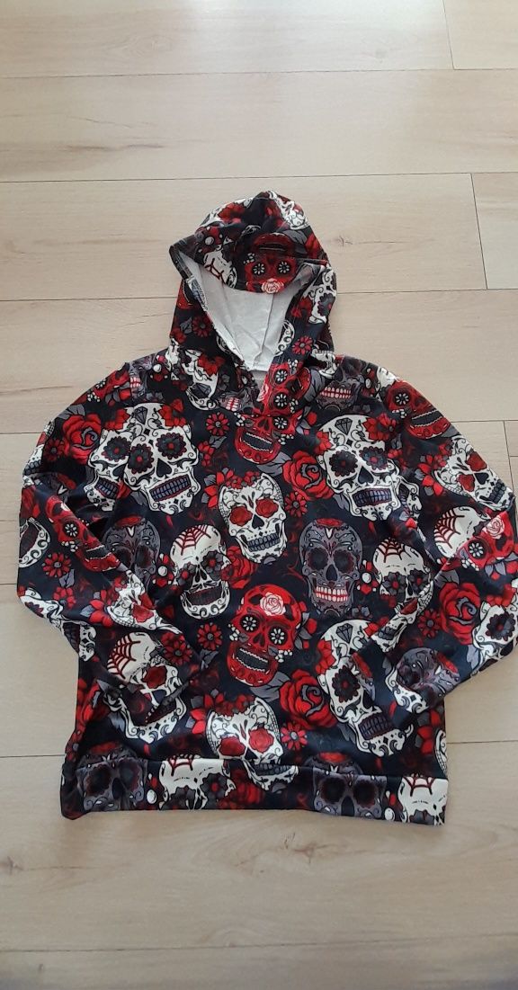 Mowa bluza na Halloween w czaszki 11-12, 146-152cm + gratis tatuaże