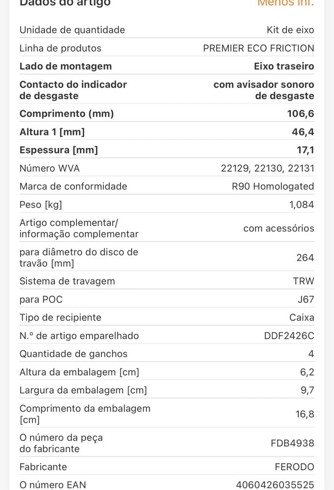 FERODO Jogo de pastilhas para travão de disco traseiro