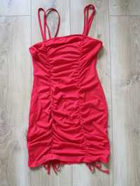 czerwona sukienka mini Shein