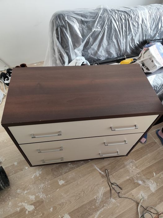 Komoda brązowo kremowa 90x44x78