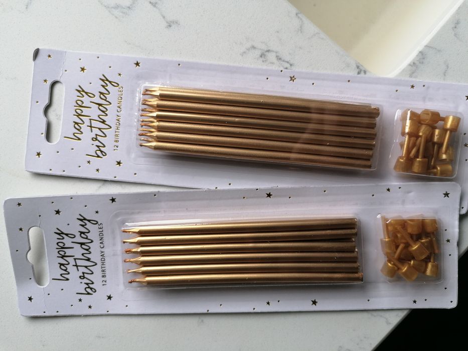Świece złote urodziny 2 opakowania nowe