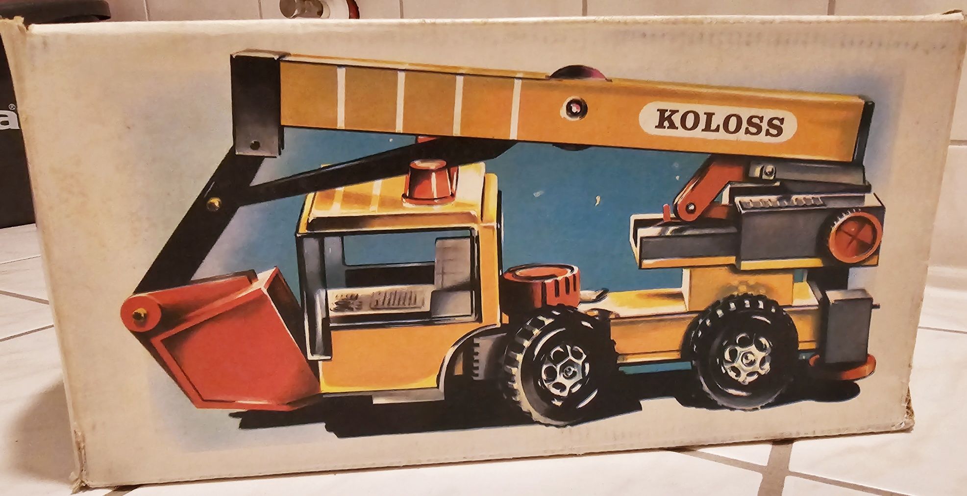 Stara zabawka  Dźwig KOLOSS DDR Vintage Retro
