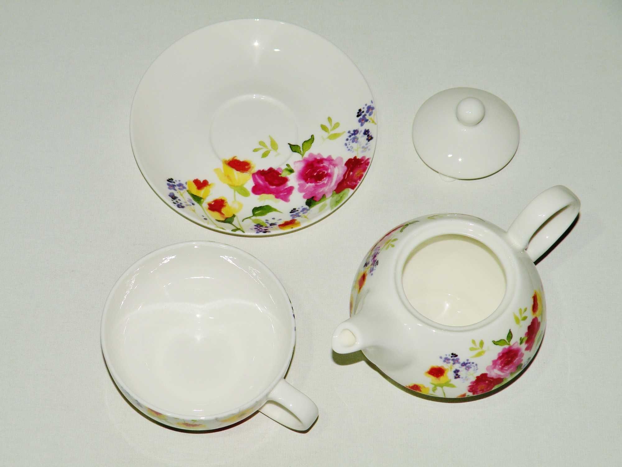 Zestaw porcelanowego imbryczka i filiżanki Home & You Fine Bone China