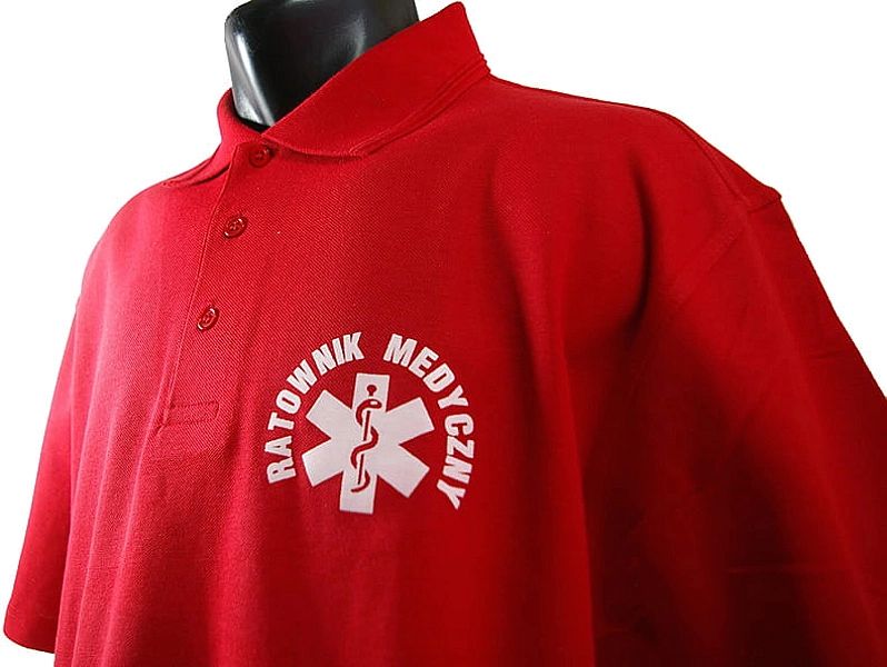 Koszulka Polo męska RATOWNIK MEDYCZNY czerwona (XL)