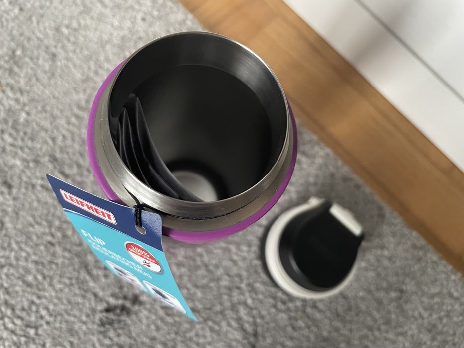 TERMOS LEIFHEIT kubek termiczny 0,6 L na napoje herbatę kawę stal NOWY