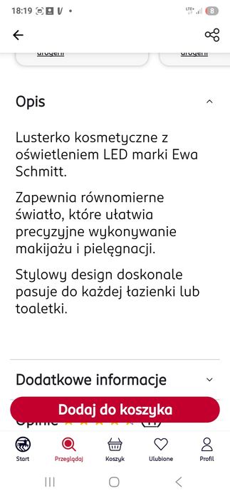 Lustro ledowe kosmetyczne