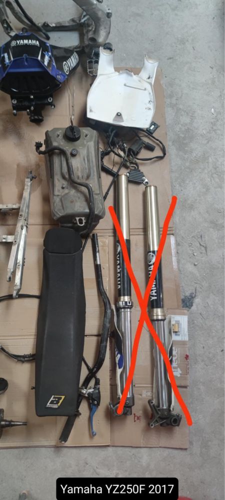Części cross Yamaha yzf 250 z 2017rok, lagi/gaźnik/sprzęgło/skrzynia/