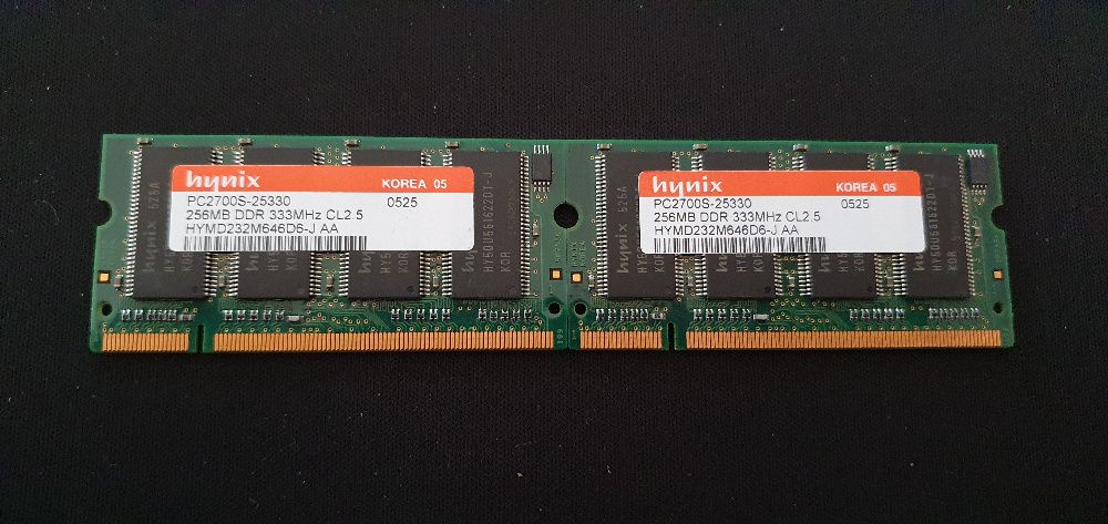 2 Memórias RAM hynix 256MB DDR1 SDRAM PC2700S-25330