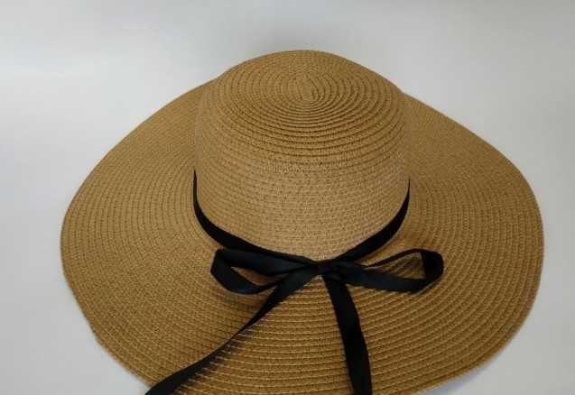 Широкополая женская шляпа, ЭКО-материал (натуральная солома)