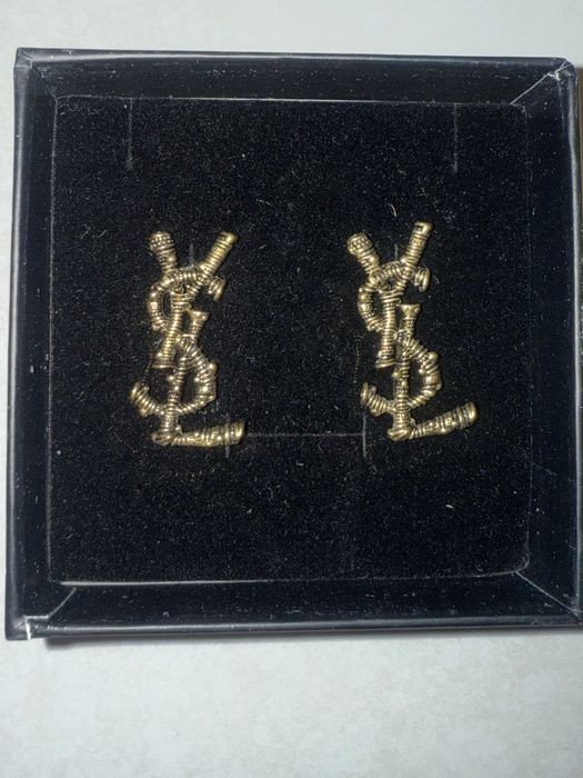 Kolczyki ysl stare złoto saint laurent