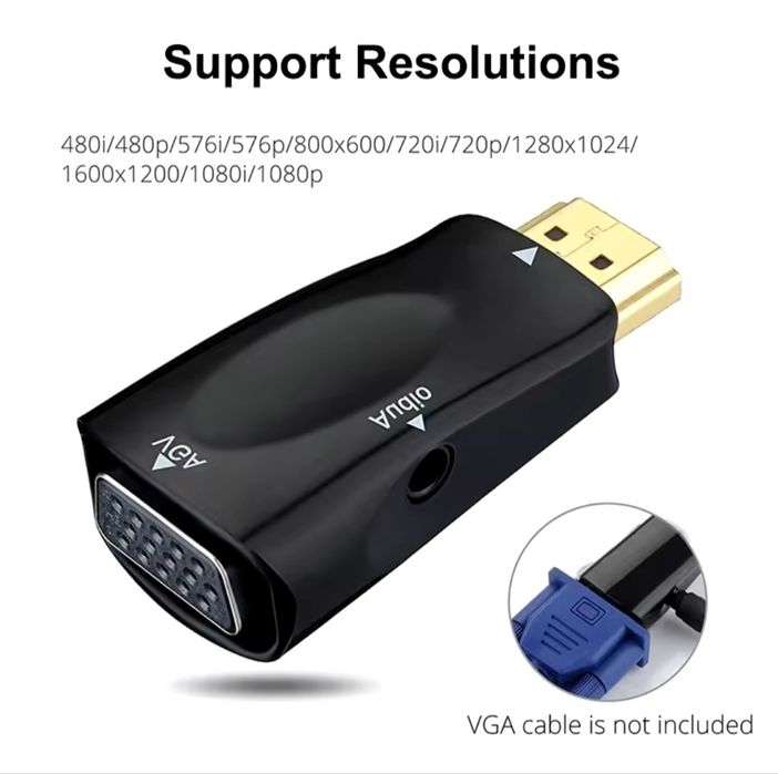 HDMI to VGA адаптер - переходник с аудиовыходом 3,5 мм