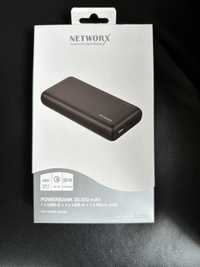NOWY Networx Powerbank 20000 mAh czarny USB-C Mikro-USB USB-A