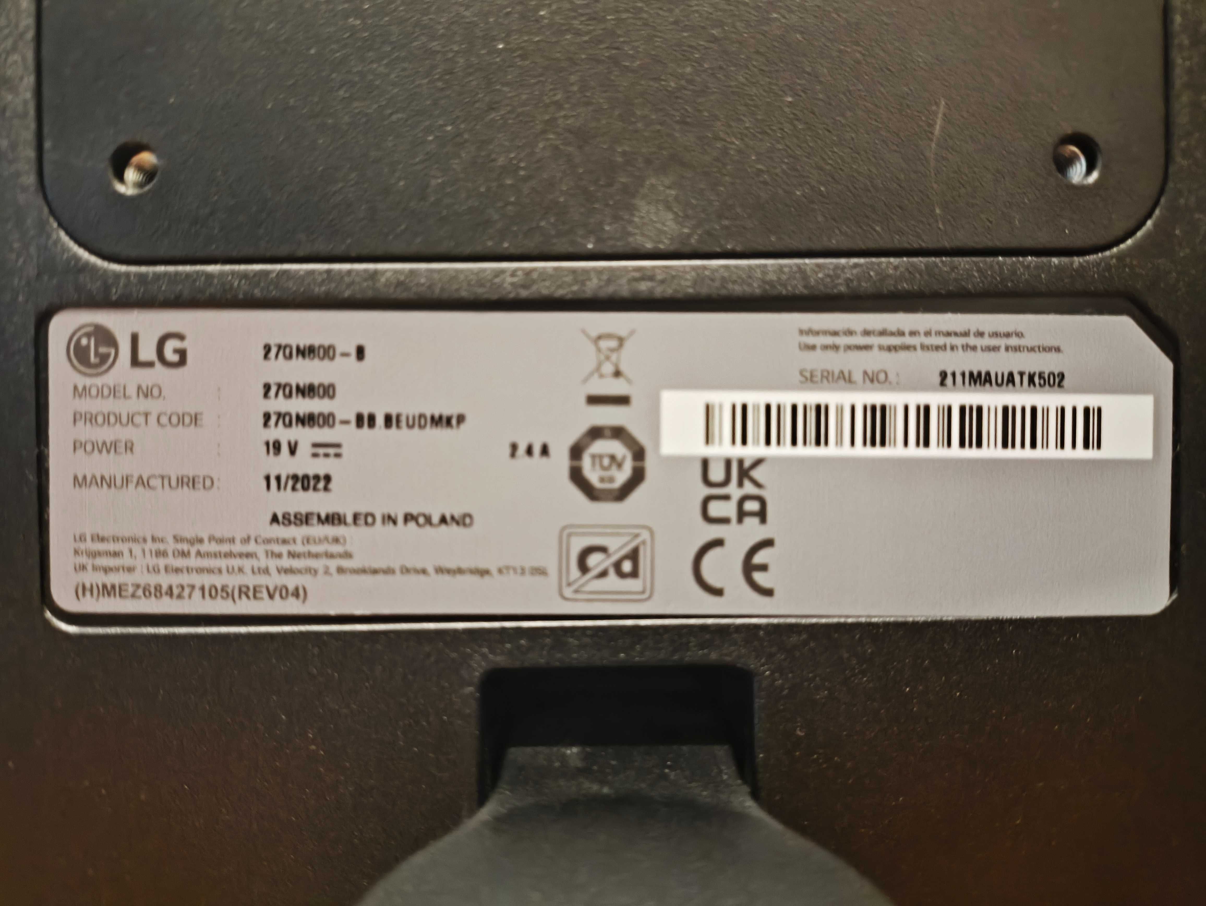 Monitor LG 27 cali
