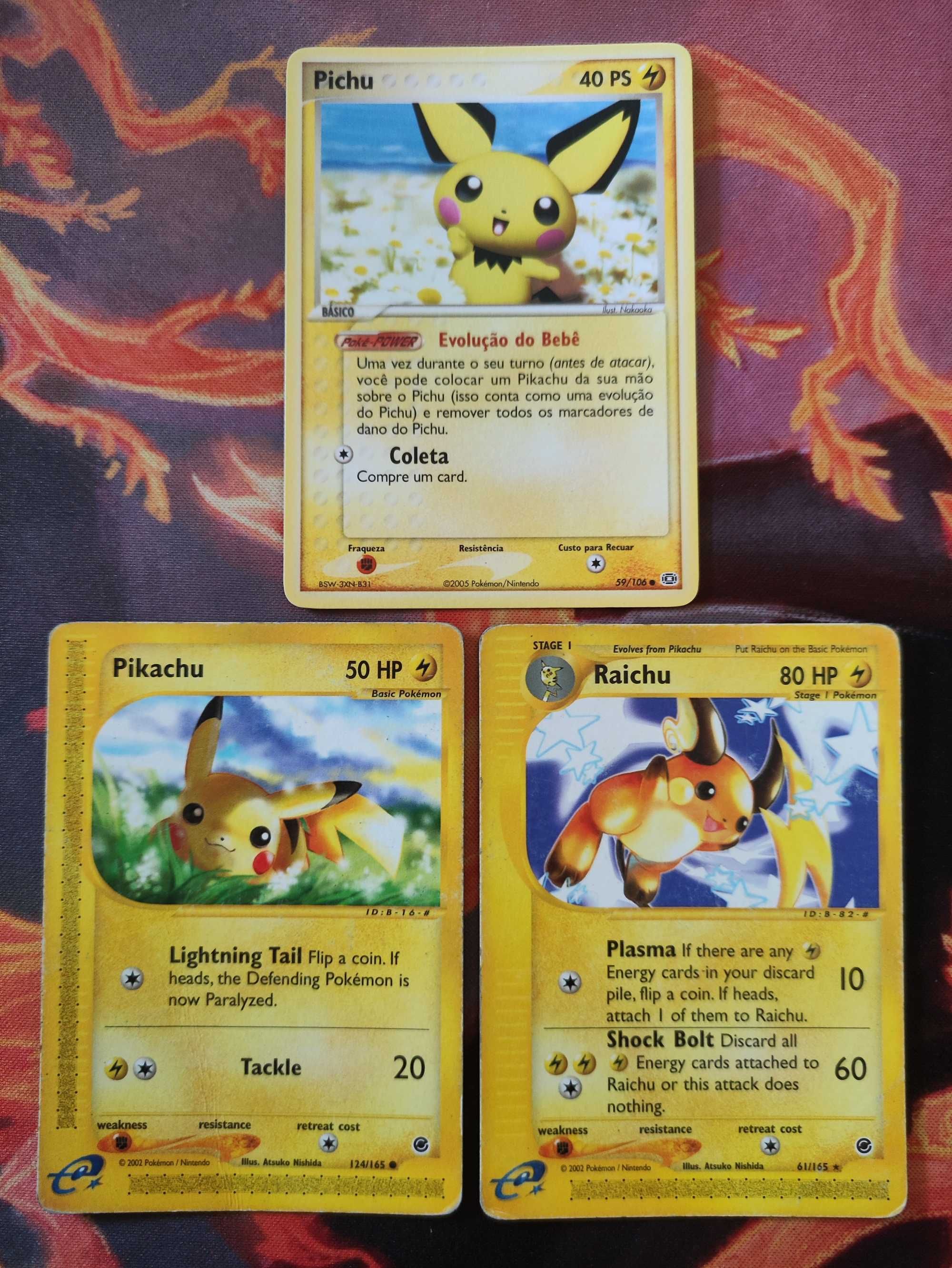 Raichu, Pikachu cartas Pokemon