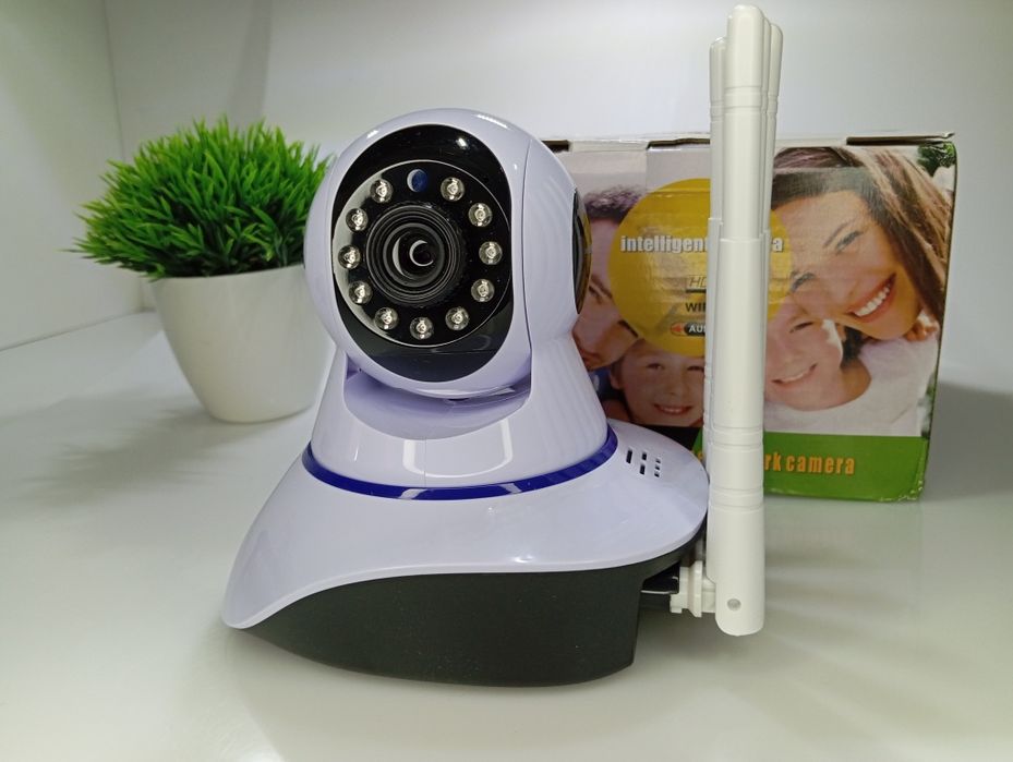 ‼️Поворотна Вайфай IP камера WIFI Smart NET Q5 Біла 3mp Нічна зйомка‼️