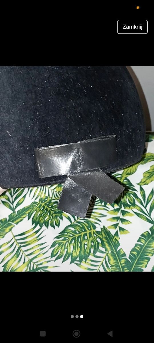 Kask jeździecki zamszowy z kokardką
