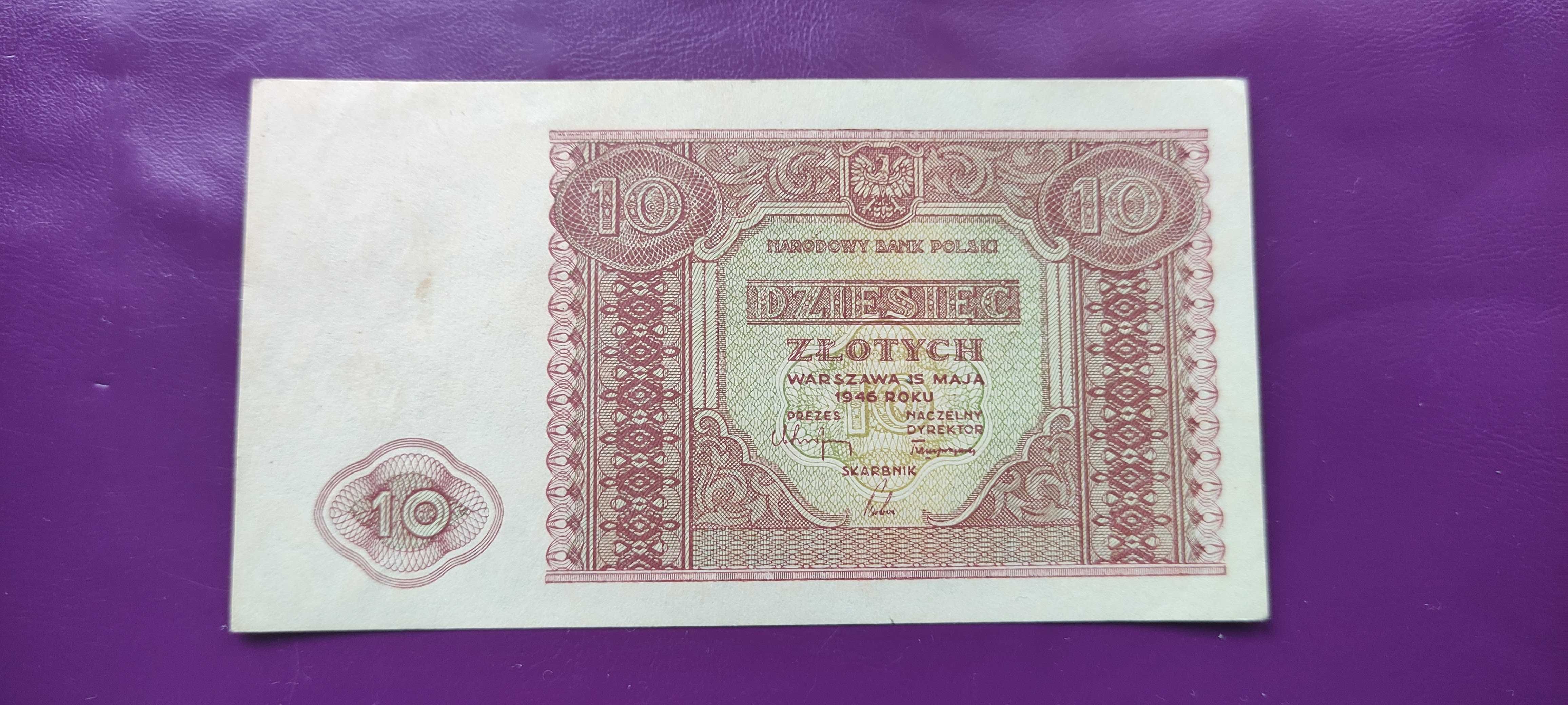 Banknot z PRL - 10 zł - 15 Maja 1946 r - Piękny stan - Okazja!!