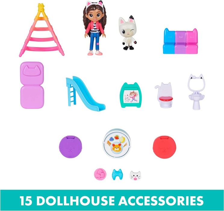 Ляльковий будинок Габбі Gabby's Dollhouse 15 предметів, фігурки, меблі
