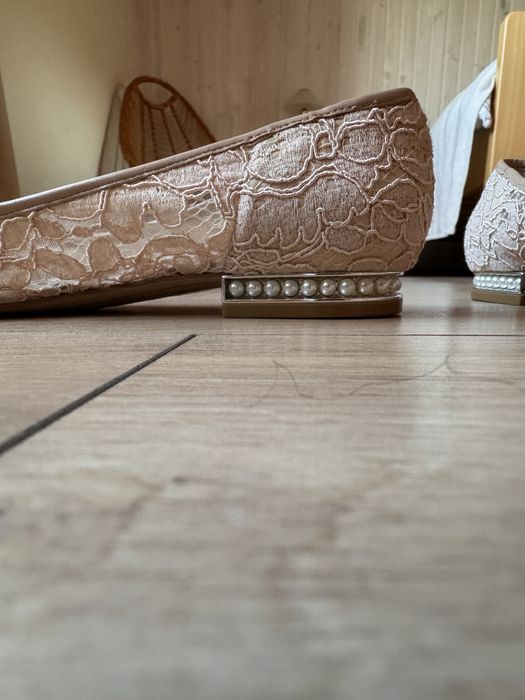 Шикарні шкіряні з кружевов балетки Karl Lagerfeld