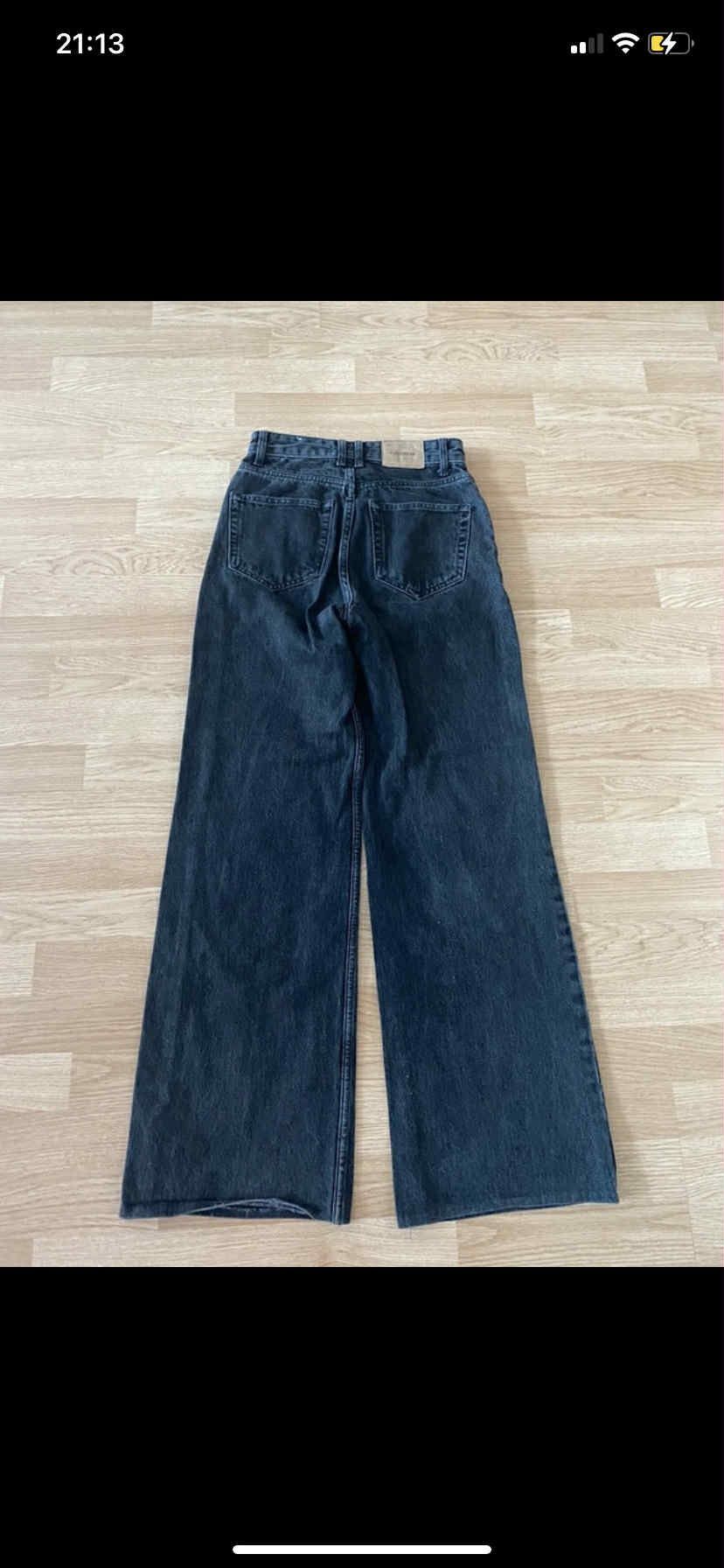 Spodnie czarne wide leg pull and bear