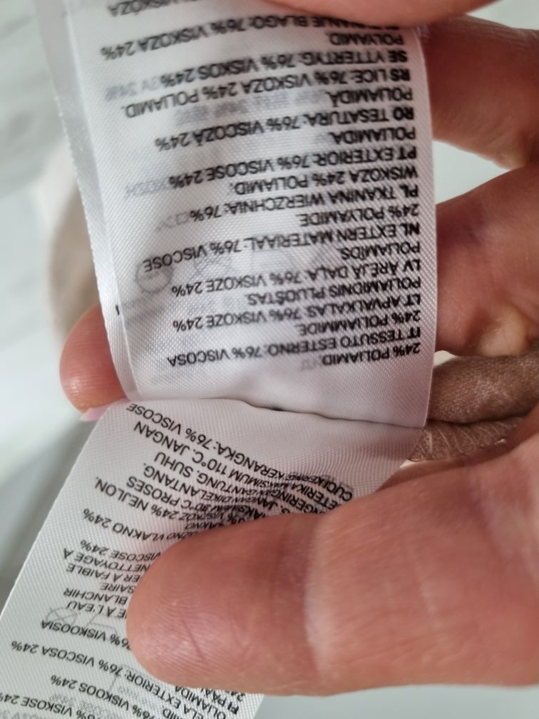 H&M klasyczny lekki trencz płaszcz beż śmietanka XS S len wiskoza