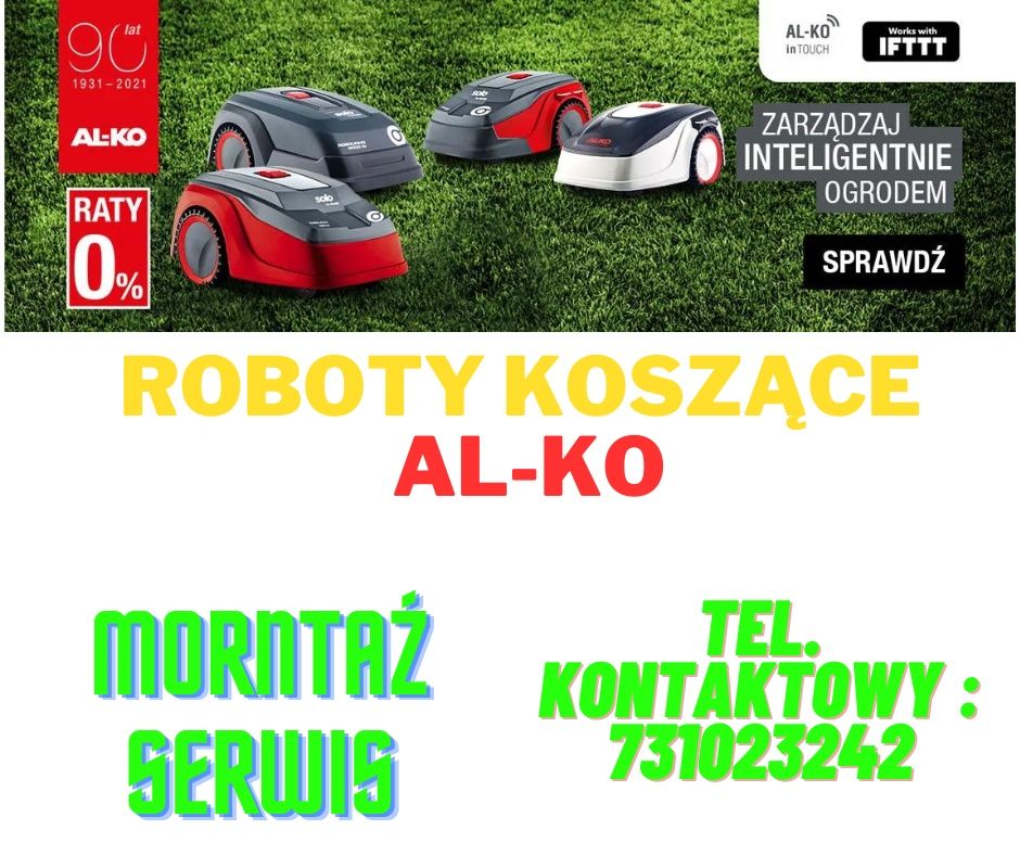 Sprzedaż montaż oraz serwis robotów koszących