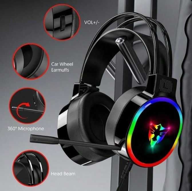 Słuchawki gamingowe G607 RGB zestaw do gier z redukcją szumów