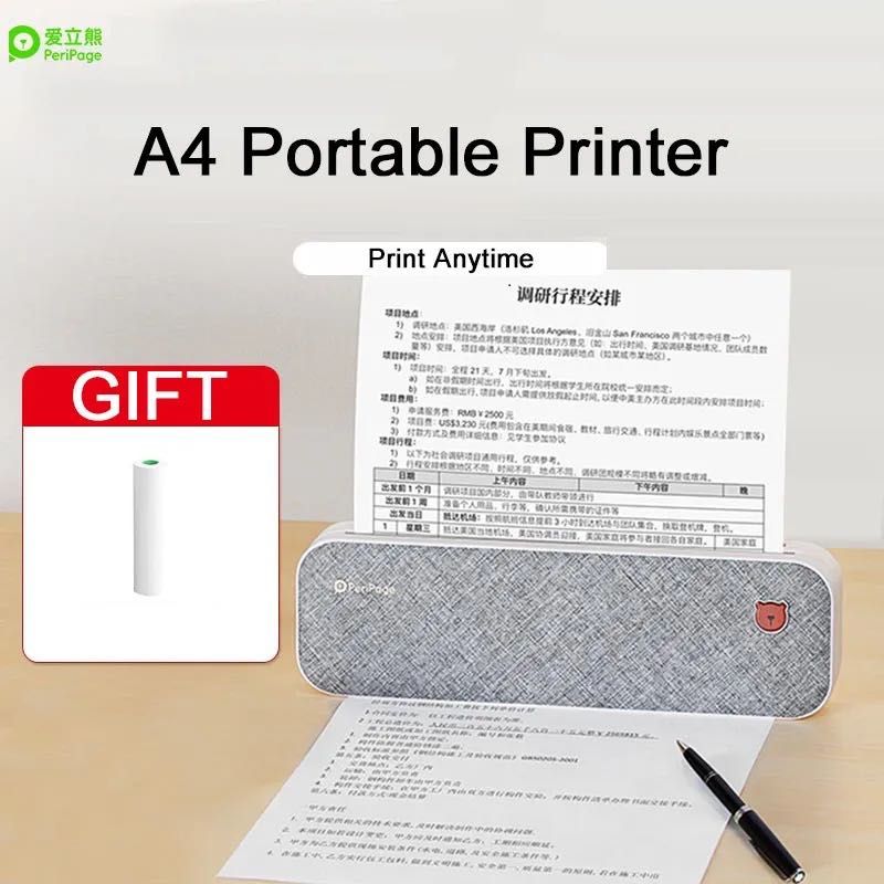 Бездротовий термальний міні принтер PeriPage A40 для друку документів