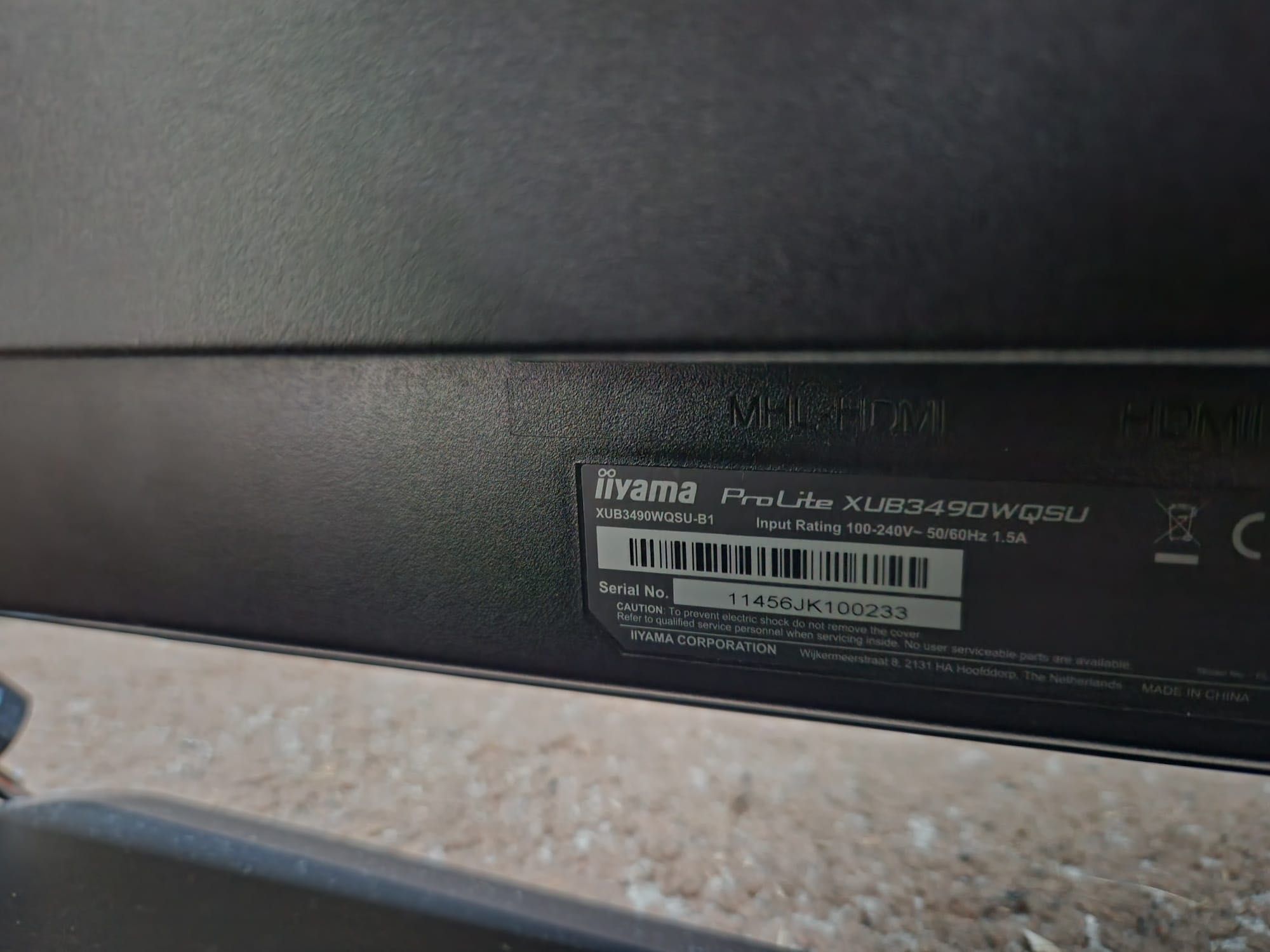 Iiyama ProLite XUB3490WQSU 34" monitor 21:9