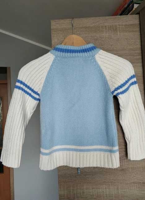 Sweter New Look 8 niebiesko-biały dwa zamki