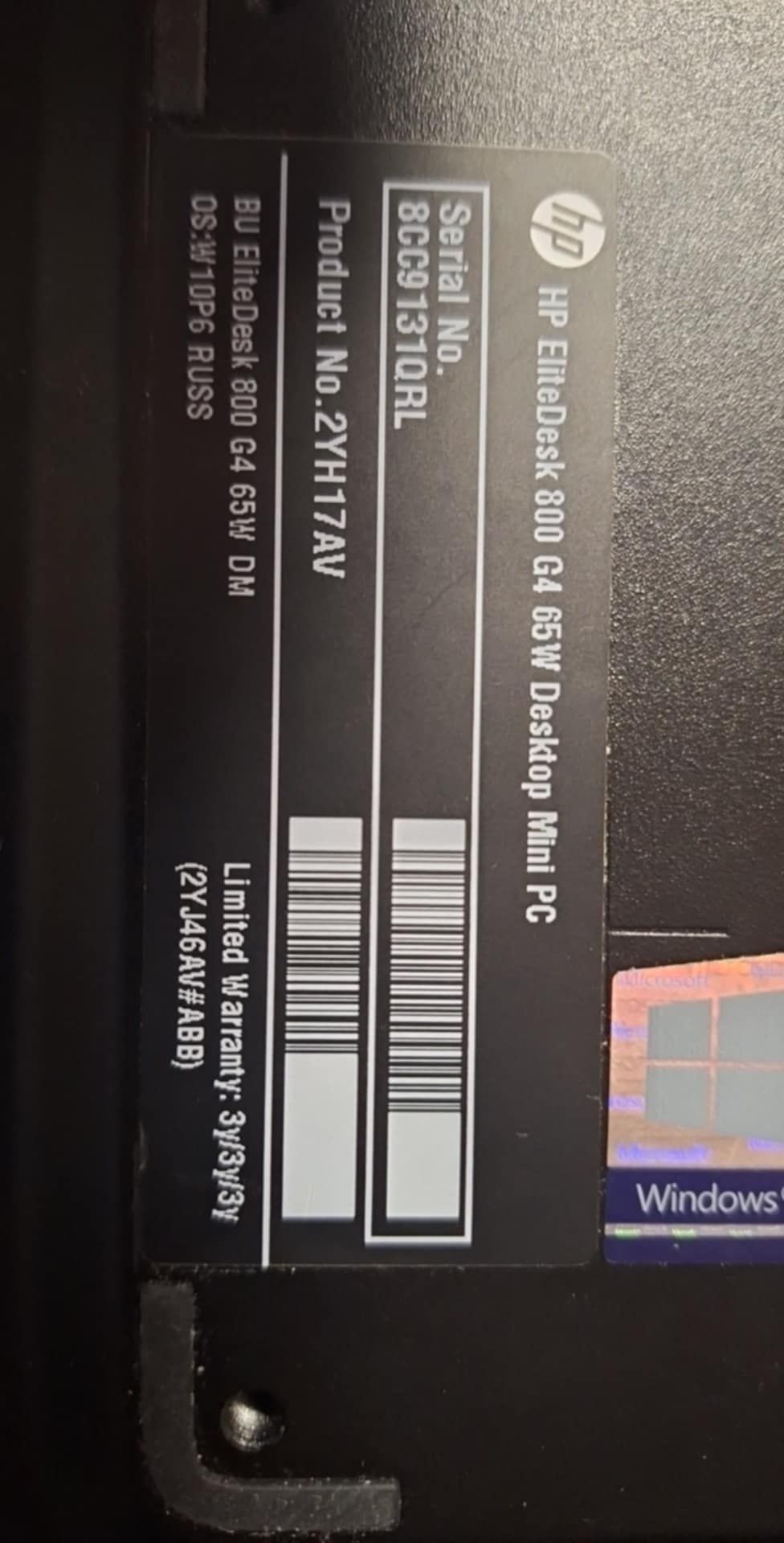 Комп'ютер hp elitedesk 800 g4 міні комп'ютер
