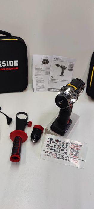 КОМПЛЕК безщот 80Нм шуруповерт зGERMANY PARKSIDE PPBSSA 12 BF 24/дрель