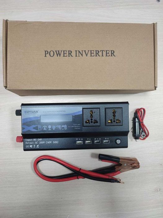 Інвертор з модиіфкованою синусоїдою 24V 900W на дві розетки