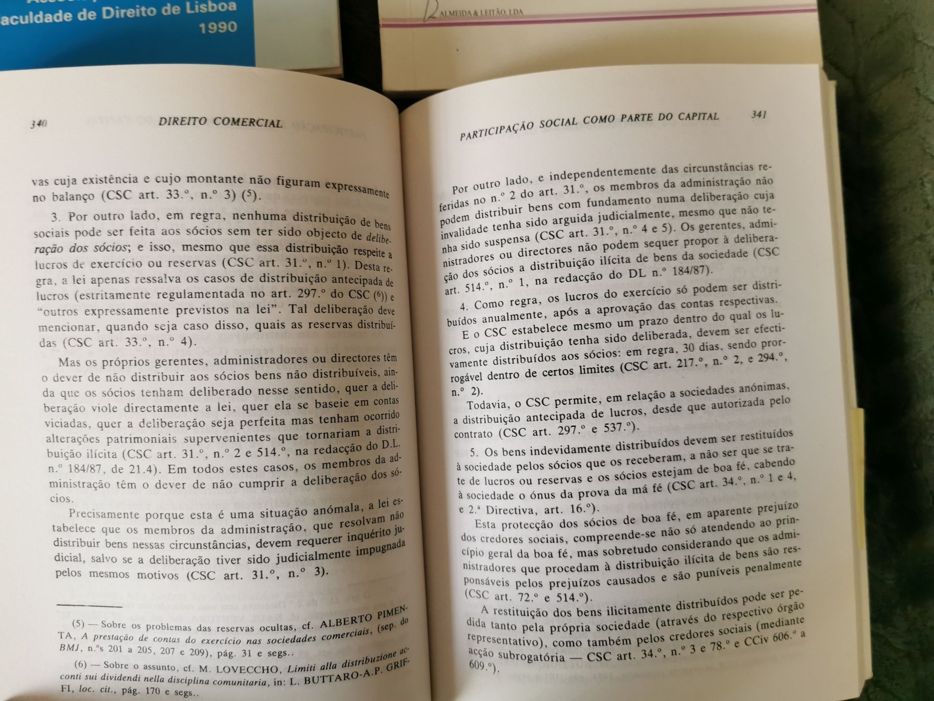 Livros Jurídicos / Direito 1 = 5€ / 10 = 40€
